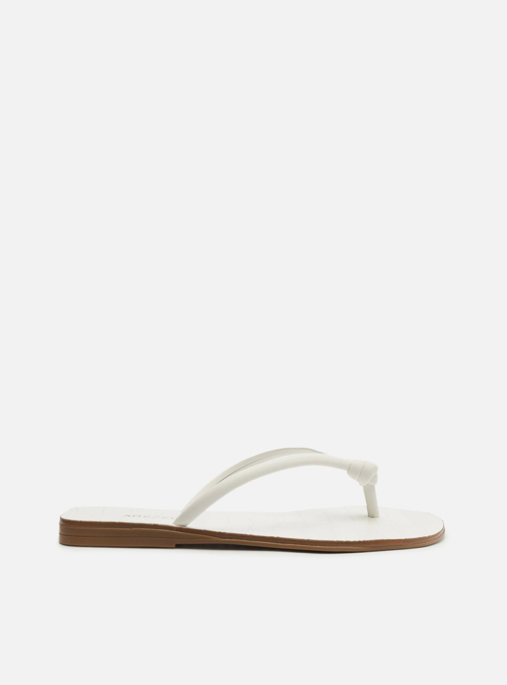 Rasteira Branca Arezzo Tiras Flip Flop