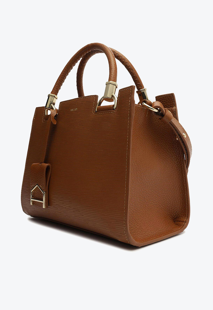 Bolsa Tote Marrom Arezzo Couro Abraccio Média