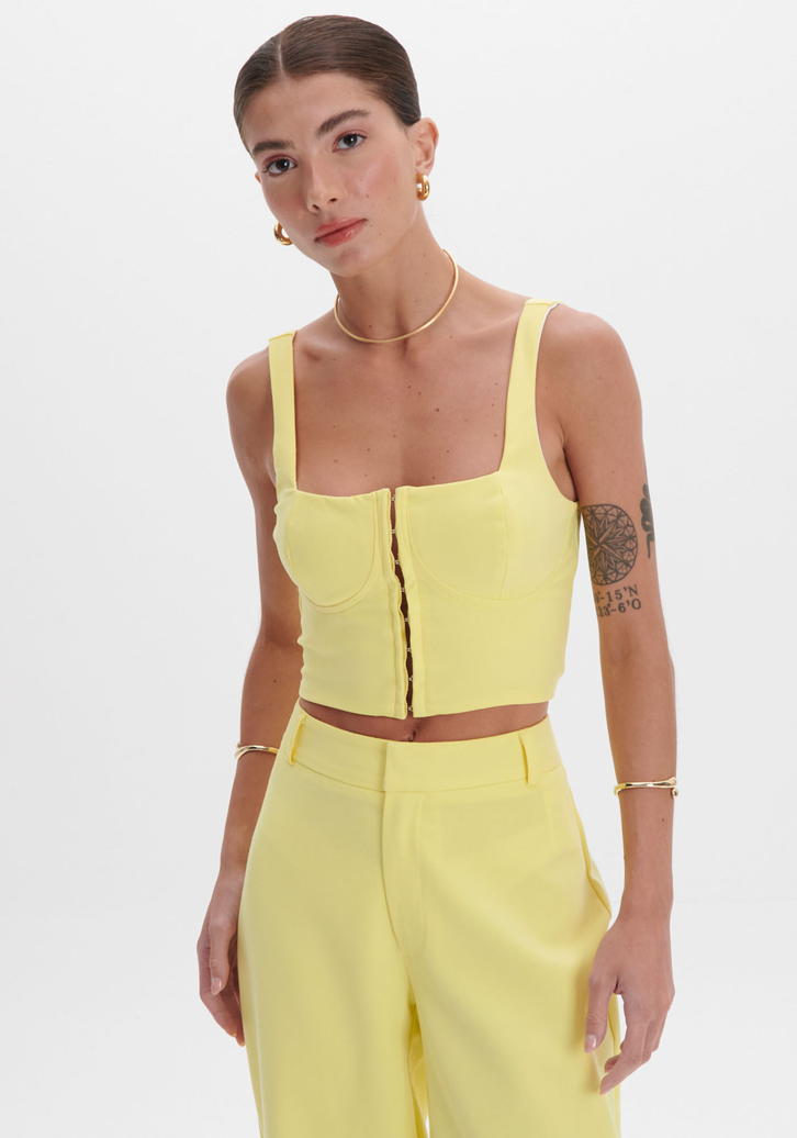 Top Amarelo My Favorite Things Corset Cropped