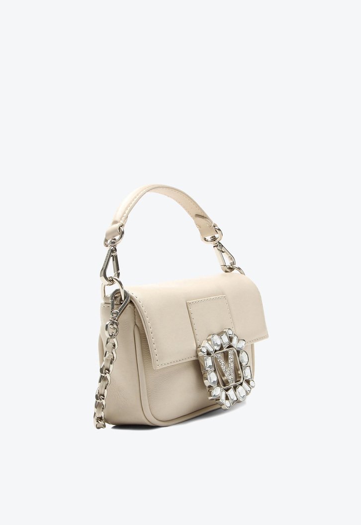 Bolsa Tiracolo Diamonds Pequena Bege