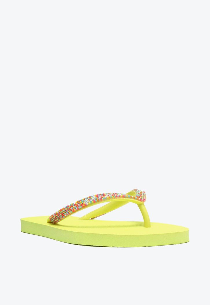 Chinelo De Dedo Amarelo Brizza Tiras Coloridas