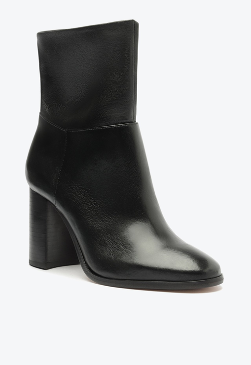 Bota Guinevere Mid Couro Preta