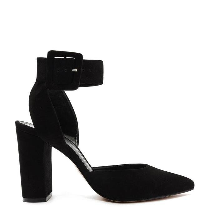 Sapato Schutz Fechado Salto Bloco Nobuck Preto Zz Mall