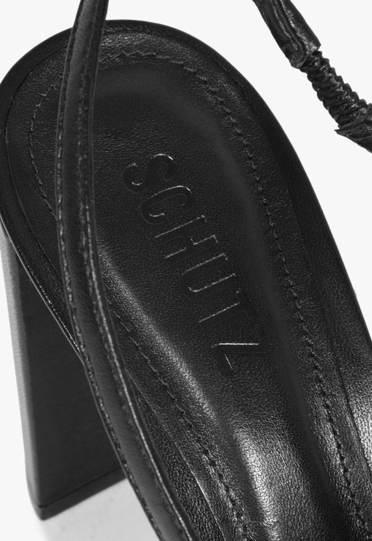 Slingback salto block Preto