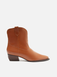Bota Western Marrom Arezzo Couro Cano Curto Básica