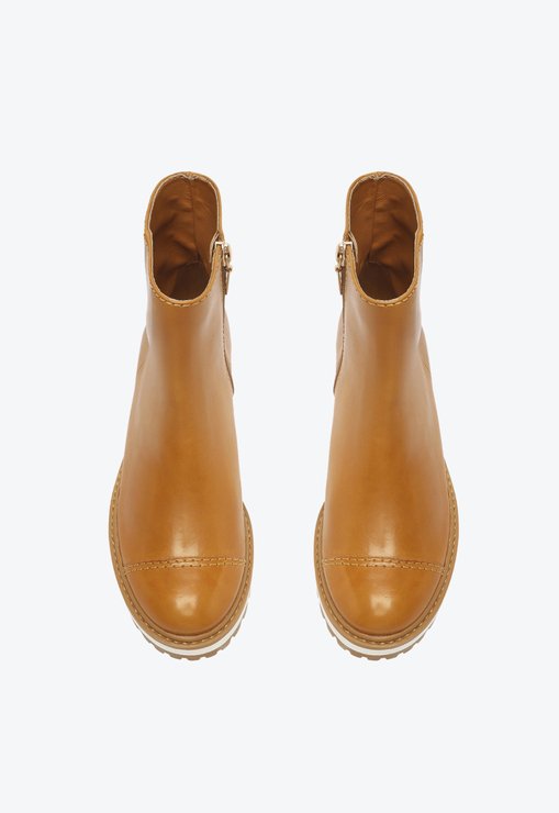BOTA CARAMELO SCHUTZ CANO CURTO COURO