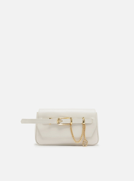 Bolsa Tiracolo Branca Arezzo Couro Pequena Tira Fivela