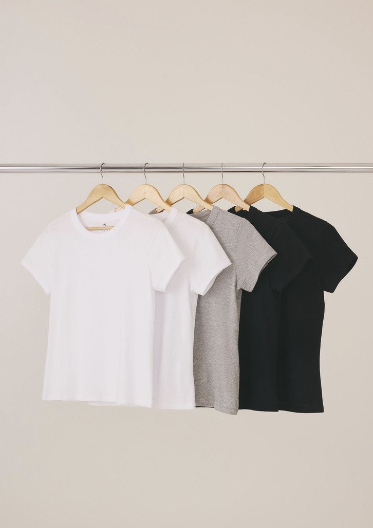 Kit Com 5 Camisetas Multicolorido Hering Femininas Slim Básicas