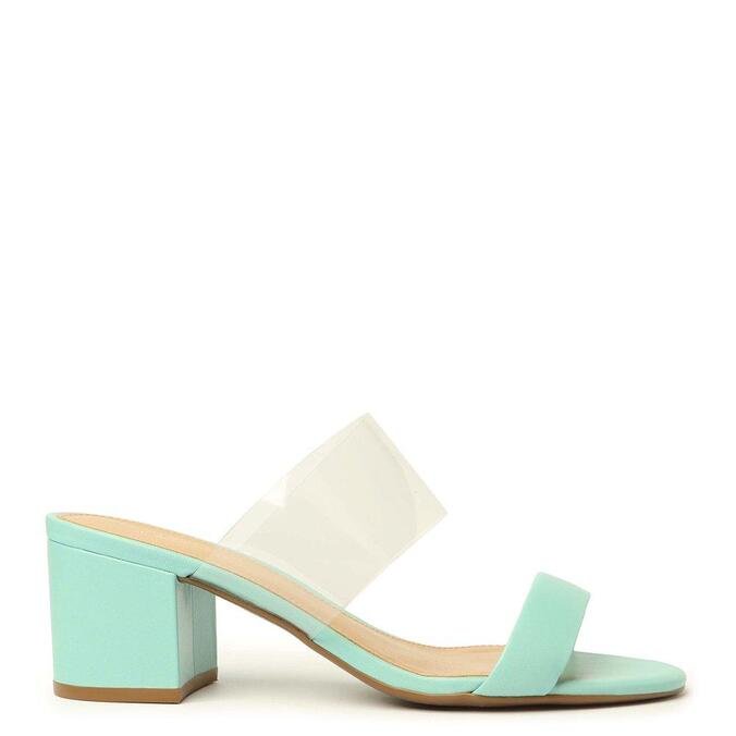 Sandália Arezzo Azul Vinil Salto Bloco | ZZ MALL