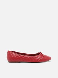 Sapatilha Vermelho Arezzo Laço Bico Quadrado