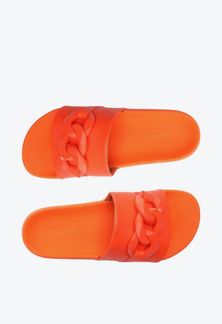 Rasteira Slide Laranja Neon Anacapri Corrente