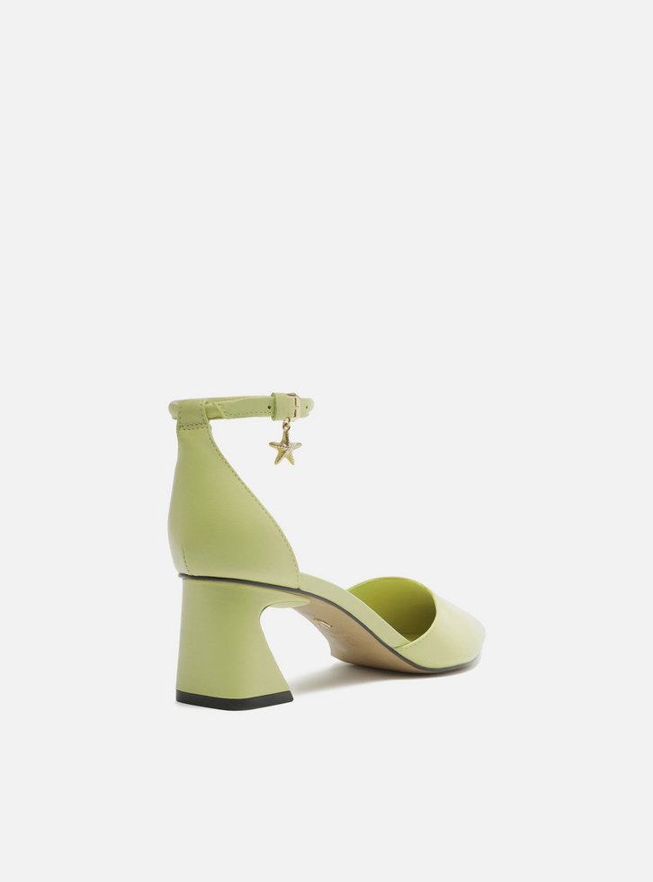 SCARPIN VERDE AREZZO COURO BLOCO ABERTO