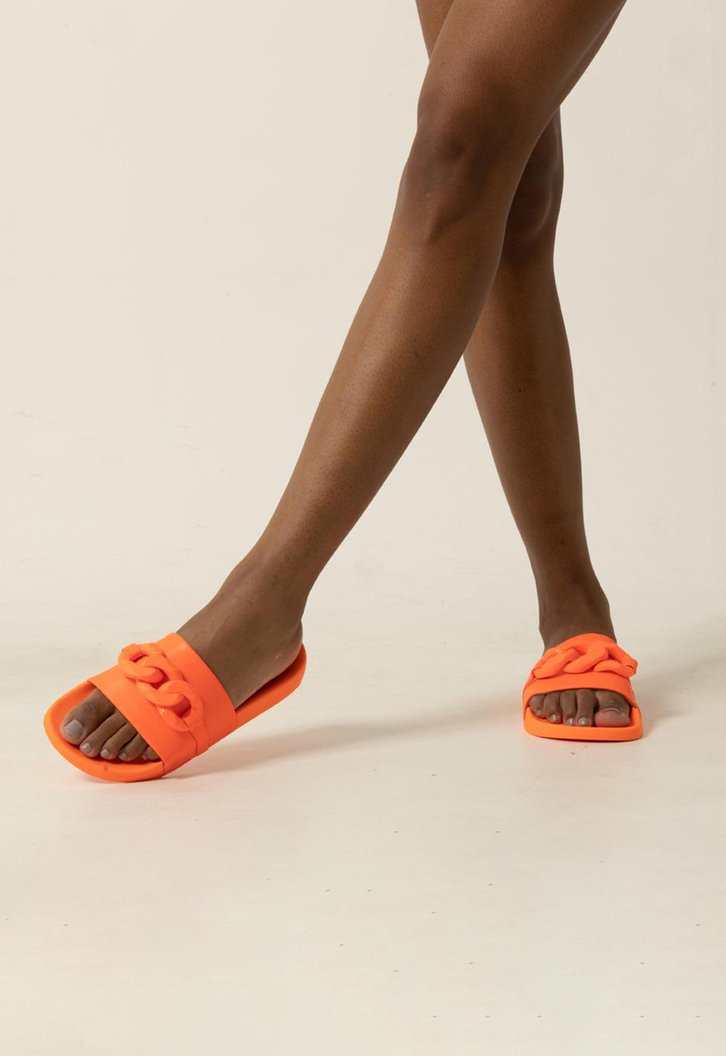 Rasteira Slide Laranja Neon Anacapri Corrente