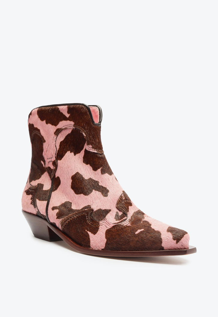 Bota Trendy Western Pelo Rosa e Marrom
