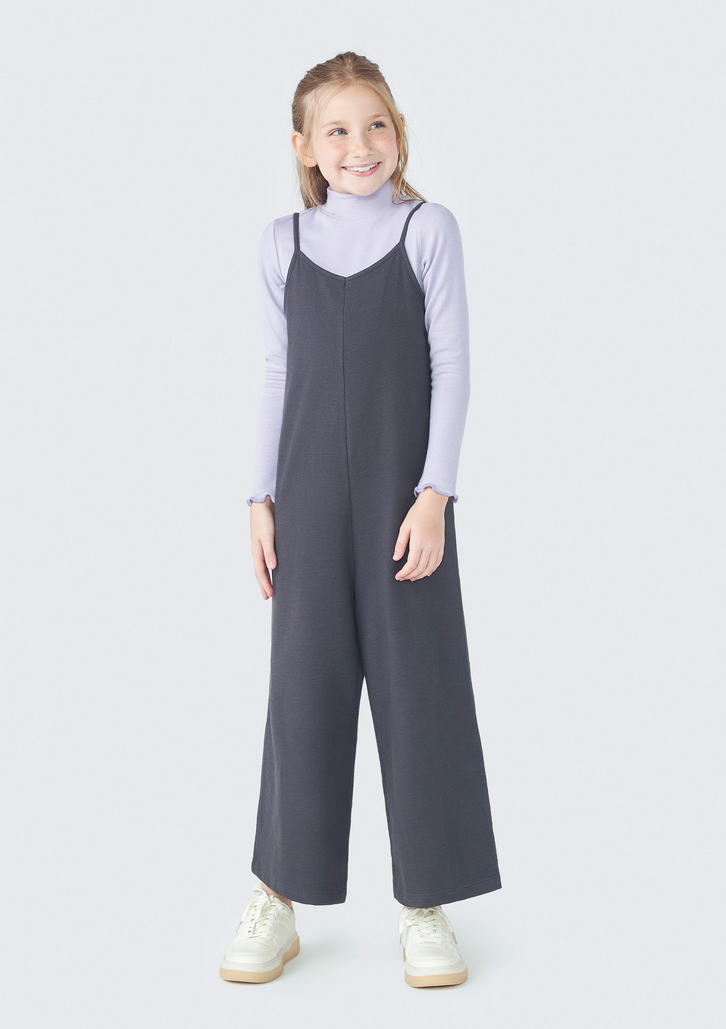 Macacão Infantil Cinza Hering Menina Pantacourt