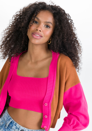 CARDIGAN CROPPED ROSA MY FAVORITE THINGS MIX COLOR
