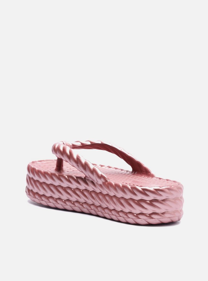 Sandália Rosa Flatform Marrocos Mid