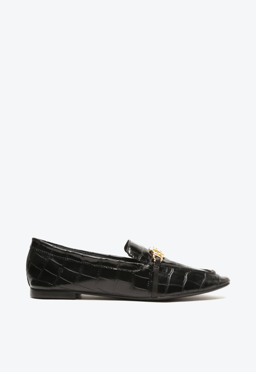 Mocassim Croco Enfeite Preto
