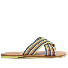 Rasteira Multicolorida Anacapri Navy Palha Tiras Cruzadas