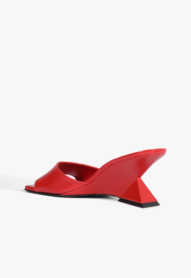 Tamanco Abbie Sculpt Couro Vermelho