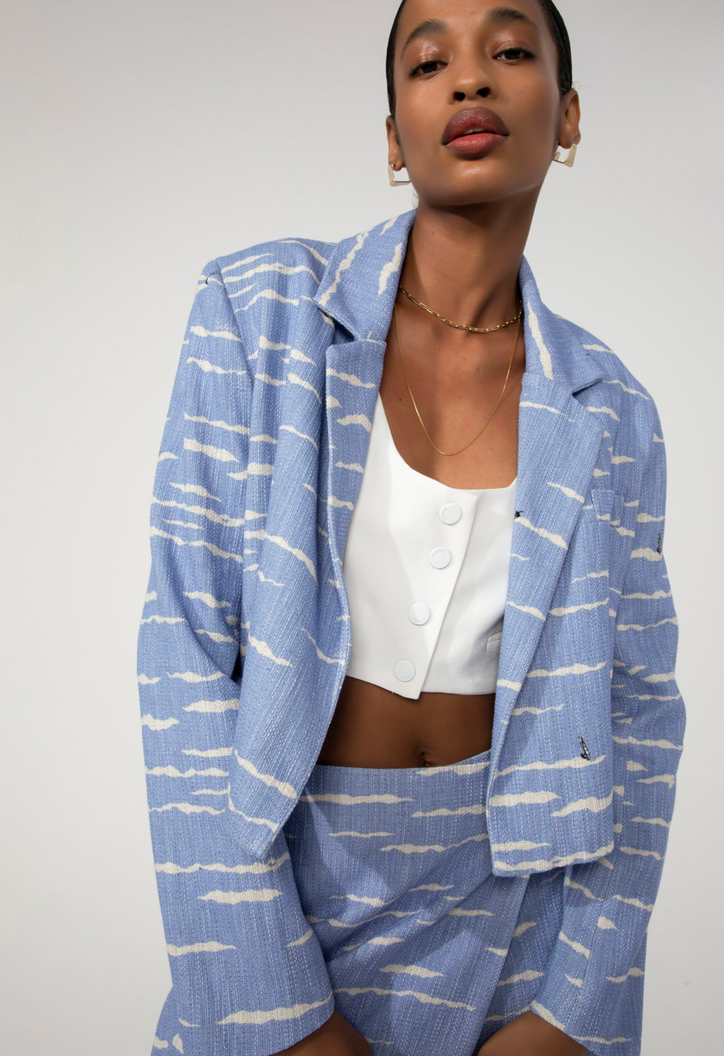 Blazer Madelena Estampa Kite Azul