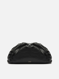 Bolsa Tiracolo Preta Arezzo Couro Grande Metal