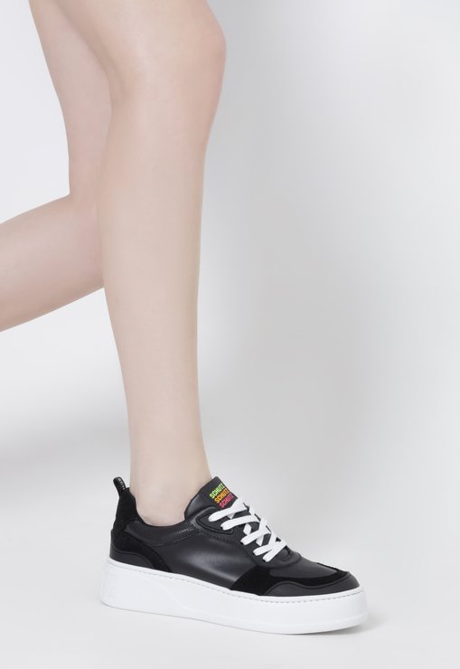 Tênis Flatform Preto Schutz Couro