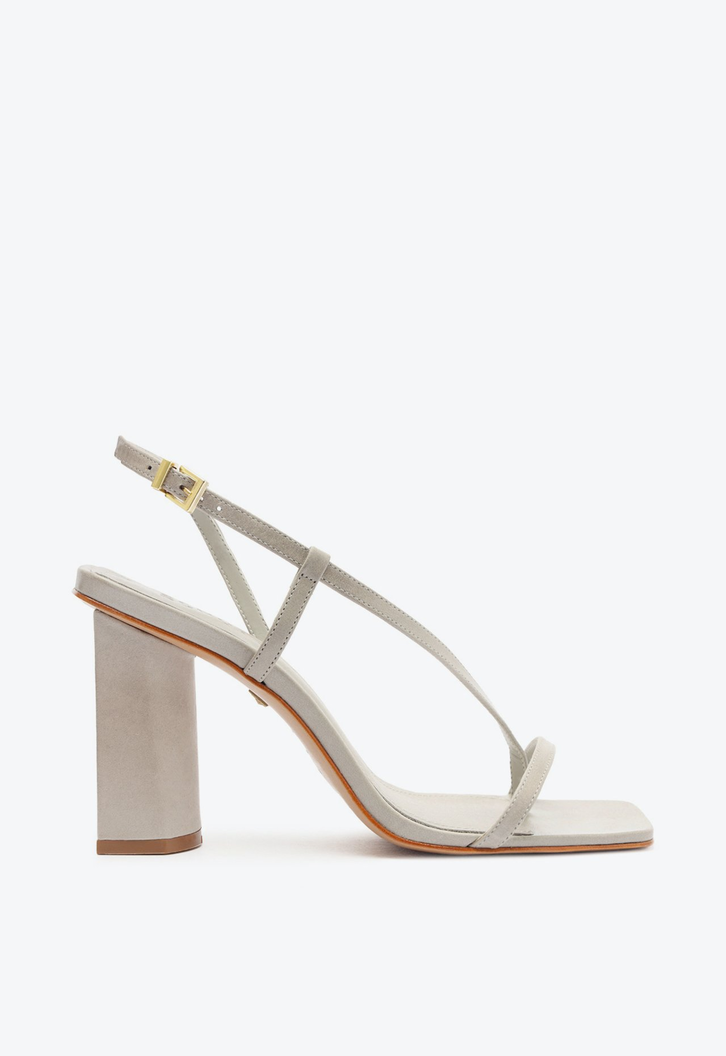 カタログギフトも！ Sandália MALL ZZ | Couro Médio Bloco Salto Icon New Schutz Cinza ミュージシャン