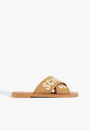 Sandália Rasteira X Schutz Logo Marrom