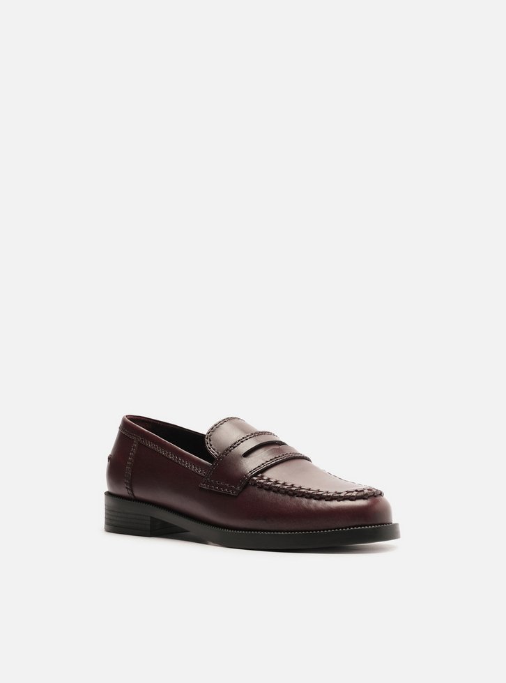 Mocassim Marrom Couro Bloco Costuras