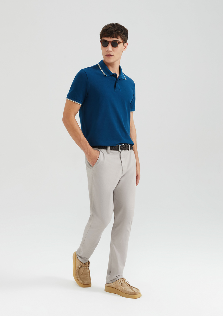 Camisa Polo Básica Azul Marinho Hering Manga Curta Em Piquet