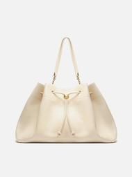 Bolsa Shopping Branca Arezzo Couro Grande Knot