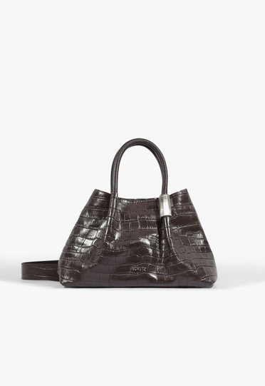 Bolsa Tote Couro Croco Marrom