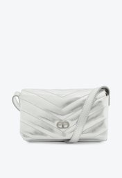 Bolsa Crossbody Prata Anacapri Pequena Matelassê Chevron
