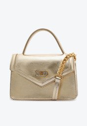 Bolsa Tiracolo Dourada Anacapri Pequena Estruturada Party