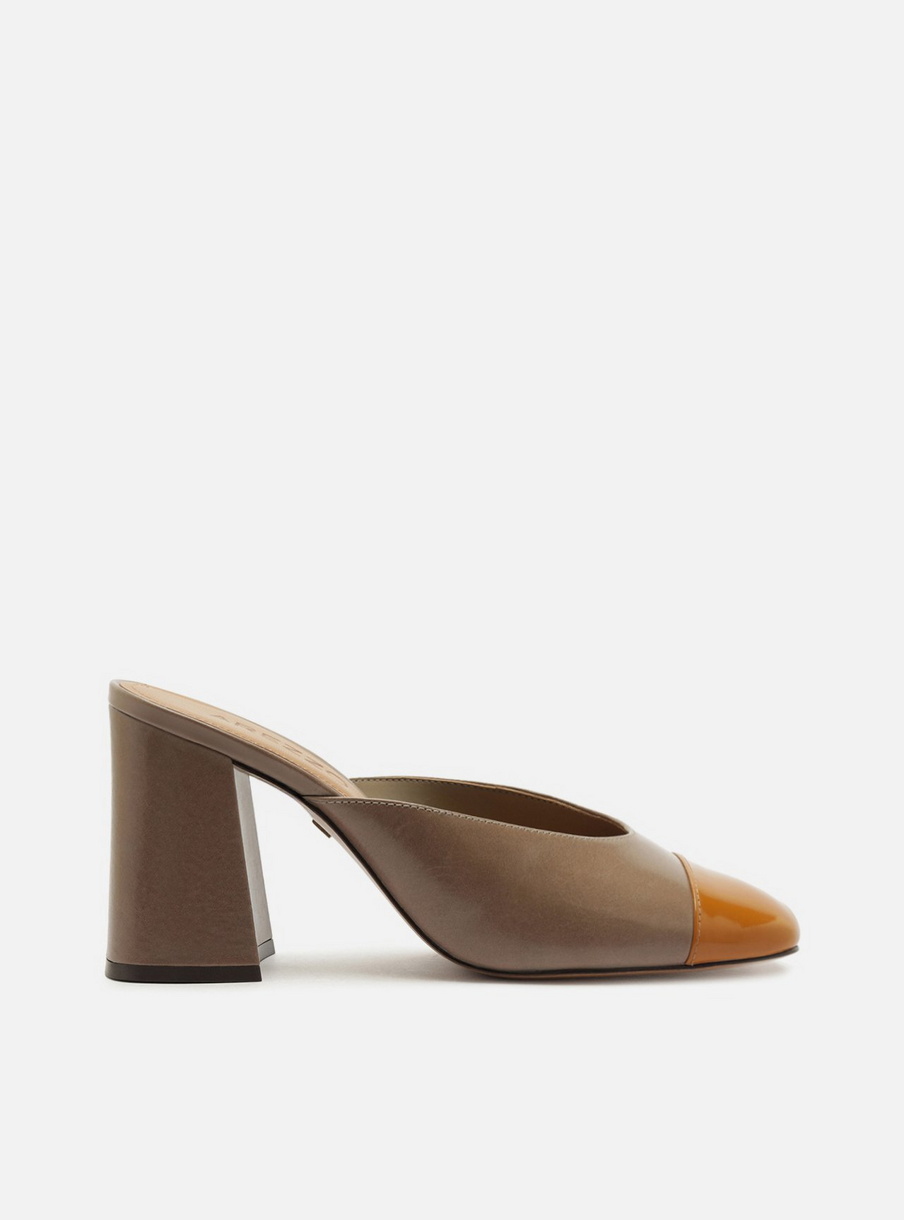 Mule Multicolorida Couro Salto Bloco Bicolor | ZZ MALL
