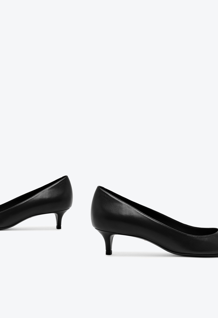 Sapato Scarpin Laura Mid Couro Preto
