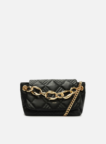 Bolsa Tiracolo Preta Couro Matelassê Média
