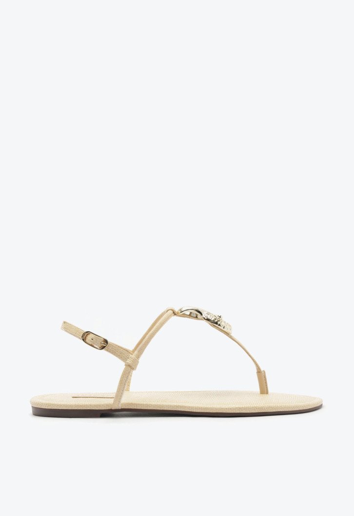 Sandália Rasteira Slim Concha Bege