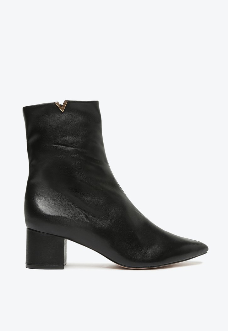 Bota Salto Bloco Preto Schutz Médio Casual Couro