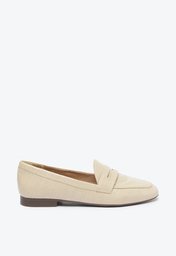 Mocassim Nude Anacapri Amendoa Croco Minimal