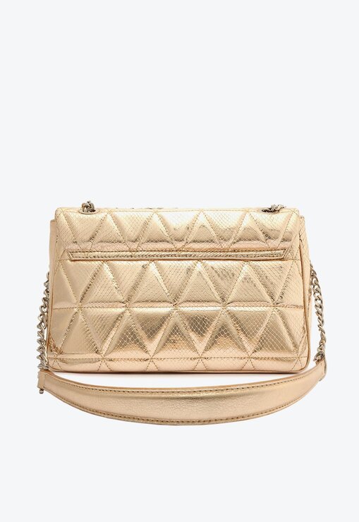 BOLSA TIRACOLO DOURADA SCHUTZ GRANDE NEW 944 COURO SNAKE
