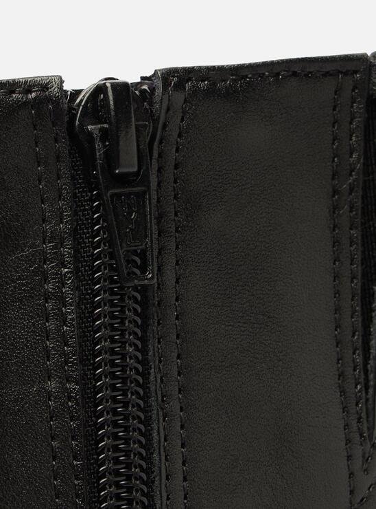BOTA PRETA AREZZO COURO CANO LONGO ZÍPER MONTARIA