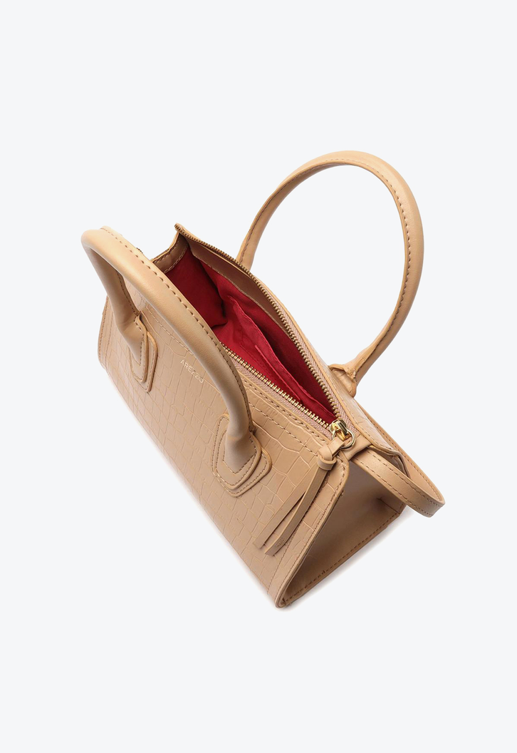 Bolsa Tiracolo Bege Arezzo Croco Miranda Média