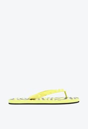 Chinelo De Dedo Amarelo Arezzo Brizza Estampa Rock