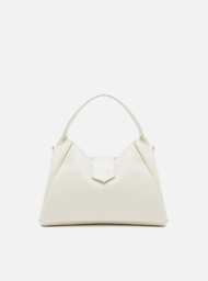 Bolsa Hobo Branca Arezzo Couro Média Lapela