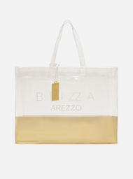 Bolsa Shopping Dourada Vinil Liz Logo Grande