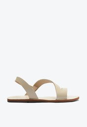 Sandália Anacapri Monocolor Tira Curva Bege