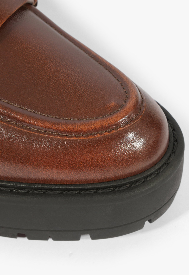 Mocassim Couro Solado Robusto Marrom