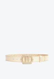 Cinto Off-white Arezzo Couro Largo Fivela Geométrica Maxi